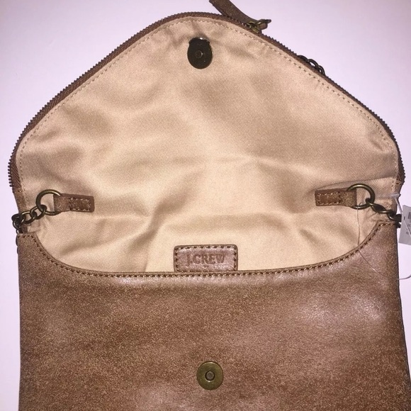 J. CREW Small Brown Leather Shoulder Purse - Picture 2 of 2